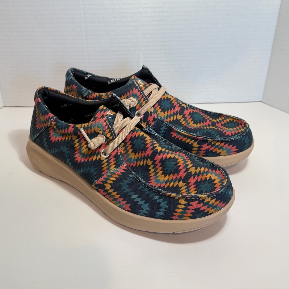Ariat Men's Hilo Stretch Lace Casual Slip On Shoes Size 10D Blue Aztec